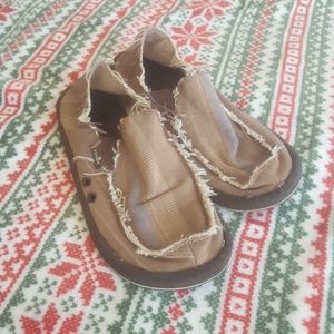 Sanuk slip on slides Mens size 9